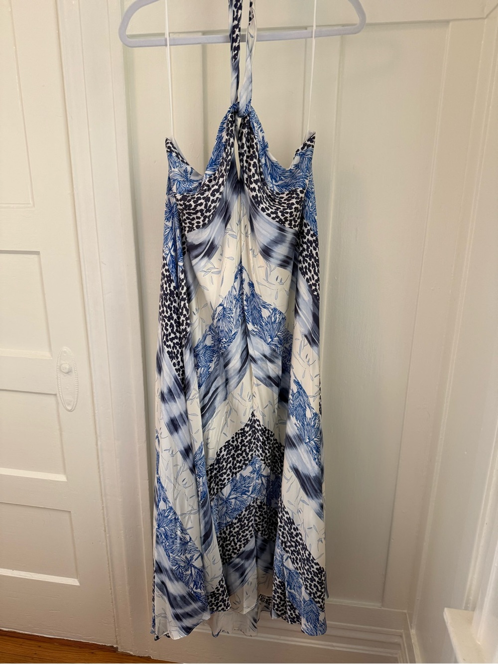 Banana Republic Light Blue and White Silk Top